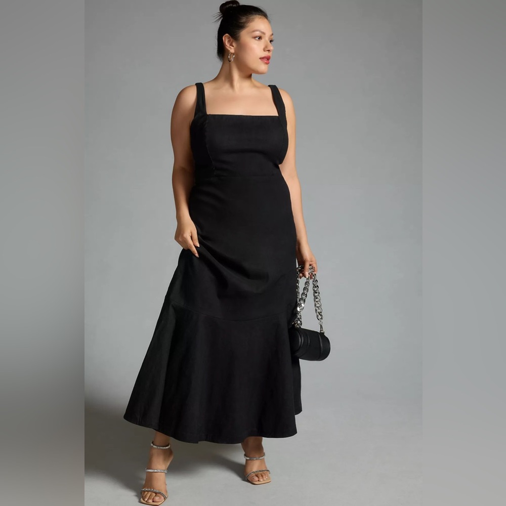 The Ariana Square-Neck Asymmetrical Ruffle-Hem Dress